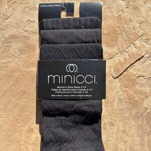 MINICCI Women's Knee high Socks Black Shoe Size 4-10 ~ NEW